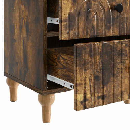 Нощен шкаф 2 бр. Опушен дъб 43 x 34,5 x 48 см