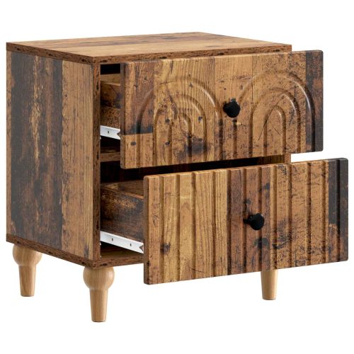 Нощен шкаф с чекмедже 2 pcs Старо дърво 43 x 34,5 x 48 см