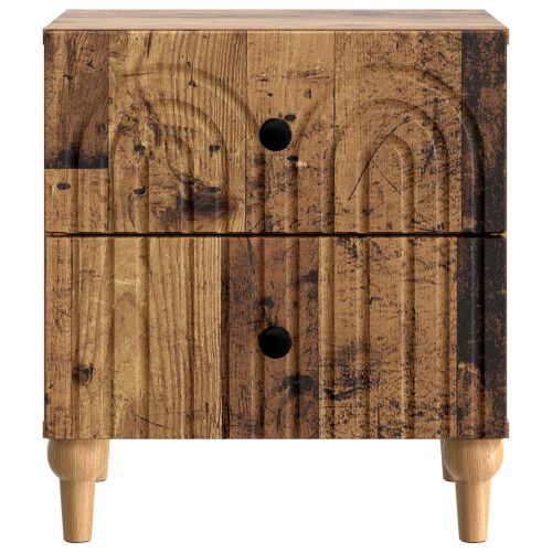 Нощен шкаф с чекмедже 2 pcs Старо дърво 43 x 34,5 x 48 см