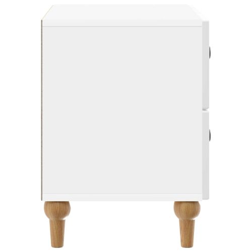 Нощен шкаф Бял гланц 62 x 34,5 x 48 см Инженерна дървесина