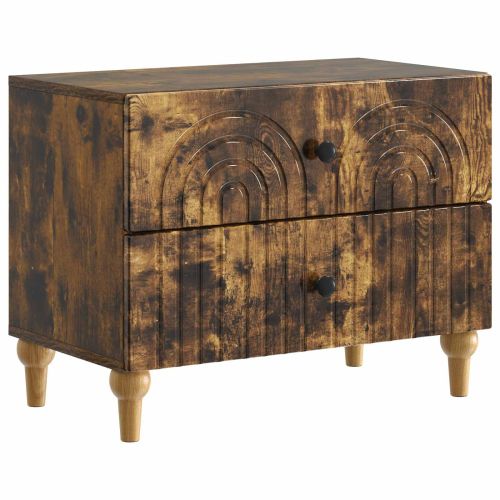 Нощен шкаф Опушен дъб 62 x 34,5 x 48 см Инженерна дървесина