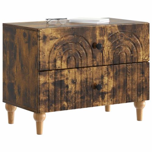 Нощен шкаф Опушен дъб 62 x 34,5 x 48 см Инженерна дървесина