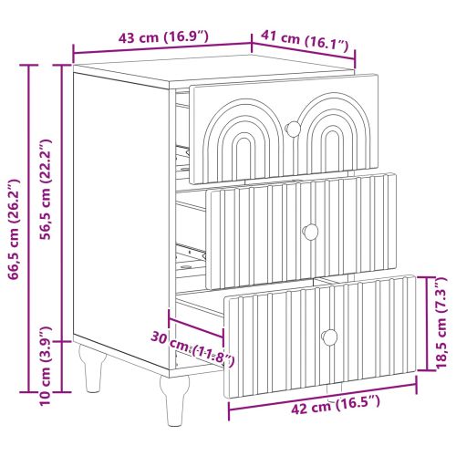 Нощен шкаф Черно 43x 41 x 66,5 см Инженерна дървесина