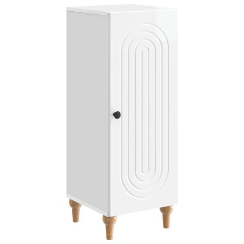 Служебен шкаф Бял гланц 33 x 34,5 x 90 см Инженерна дървесина