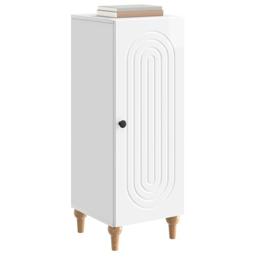 Служебен шкаф Бял гланц 33 x 34,5 x 90 см Инженерна дървесина