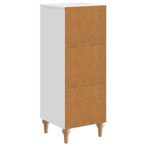 Служебен шкаф Бял гланц 33 x 34,5 x 90 см Инженерна дървесина