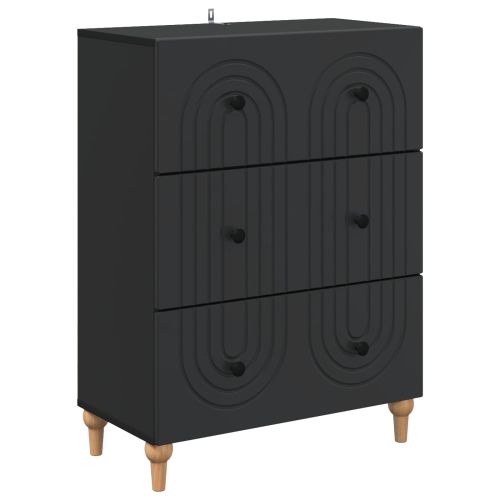 Чекмеджетен шкаф Черно 66 x 34,5 x 90 см Инженерна дървесина
