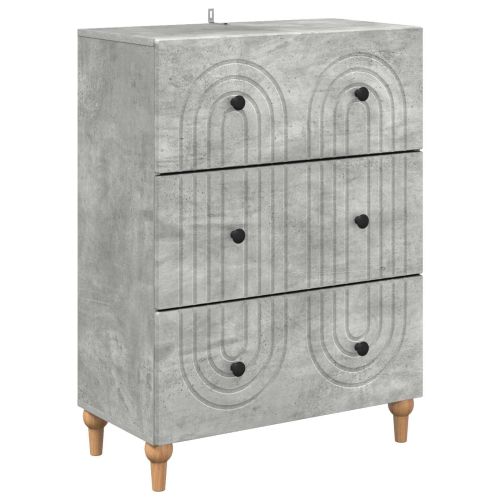 Чекмеджетен шкаф Бетонно сиво 66 x 34,5 x 90 см