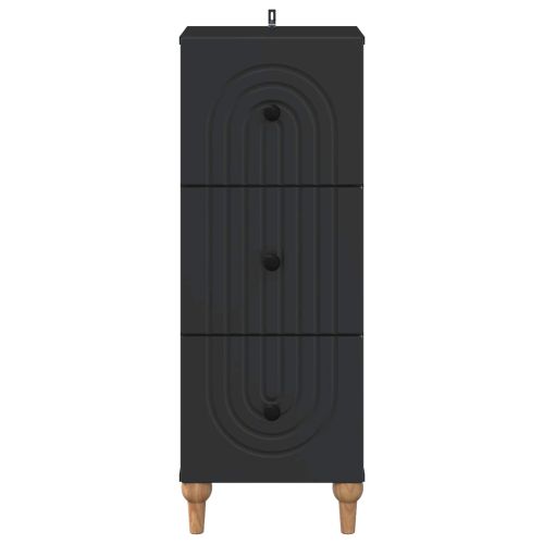 Чекмеджетен шкаф Черно 33 x 34,5 x 90 см Инженерна дървесина