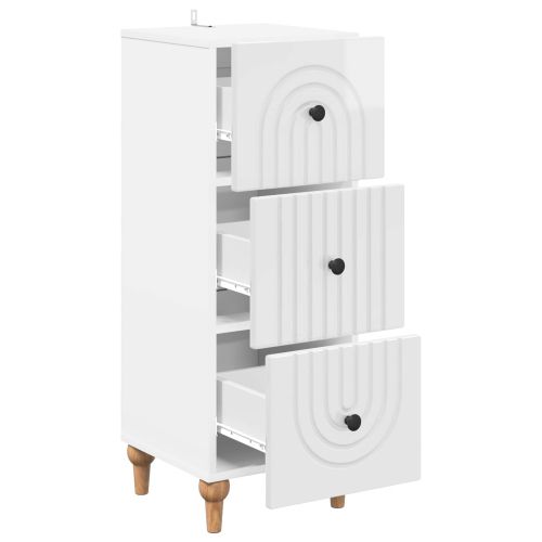 Чекмеджетен шкаф Бял гланц 33 x 34,5 x 90 см