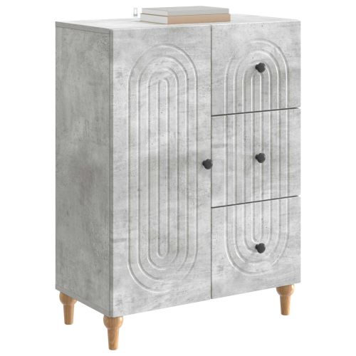 Служебен шкаф с чекмедже Бетонно сиво 66 x 34,5 x 90 см