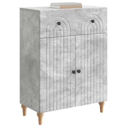 Служебен шкаф с чекмедже Бетонно сиво 66 x 34,5 x 90 см