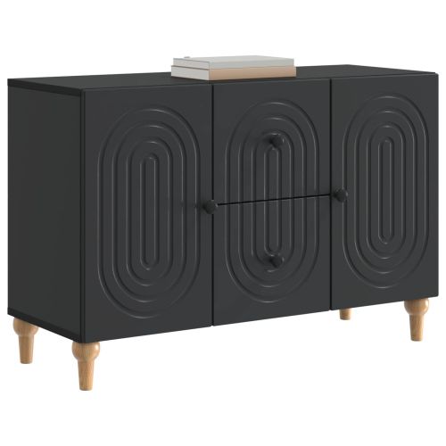 ТВ шкаф с чекмедже Черно 89 x 34,5 x 60 см Инженерна дървесина