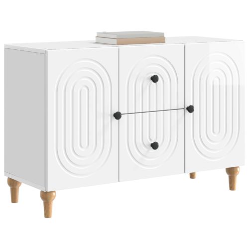 ТВ шкаф Бял гланц 89 x 34,5 x 60 см Инженерна дървесина