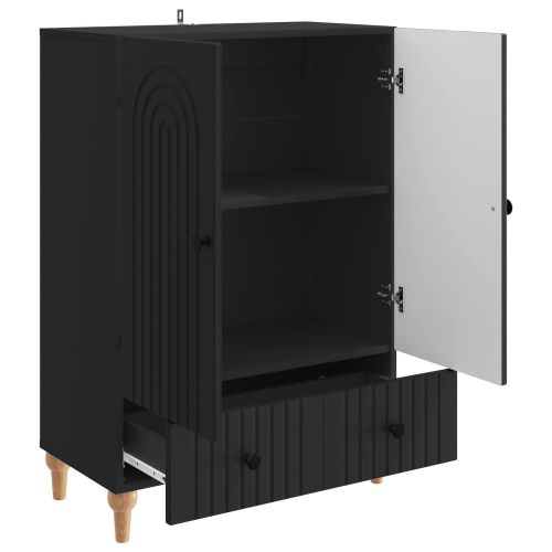 Служебен шкаф Черно 66 х 34,5 х 95 см Инженерна дървесина