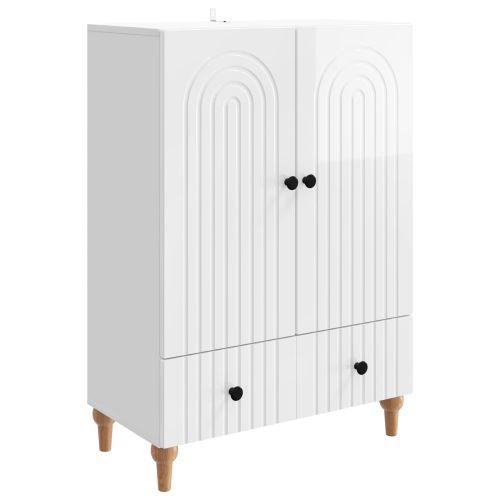 Служебен шкаф Бял гланц 66 х 34,5 х 95 см Инженерна дървесина