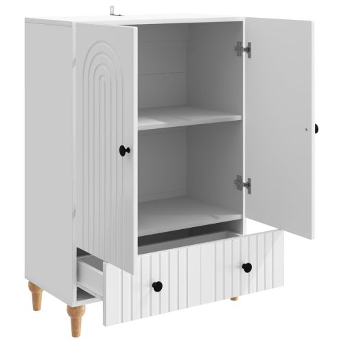 Служебен шкаф Бял гланц 66 х 34,5 х 95 см Инженерна дървесина