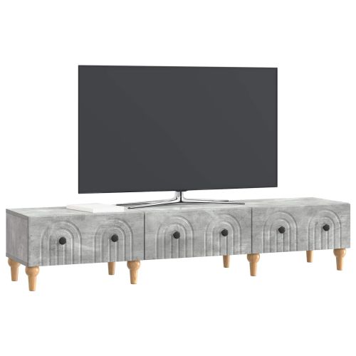 ТВ шкаф Бетонно сиво 147 x 34,5 x 30 см Инженерна дървесина