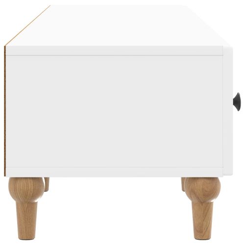 ТВ шкаф Бял гланц 147 x 34,5 x 30 см Инженерна дървесина