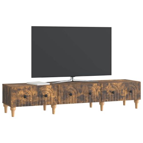 ТВ шкаф Опушен дъб 147 x 34,5 x 30 см Инженерна дървесина