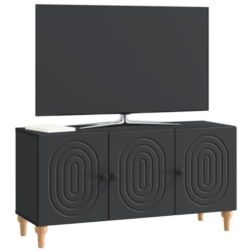 ТВ шкаф Черно 99 x 34,5 x 50 см Инженерна дървесина