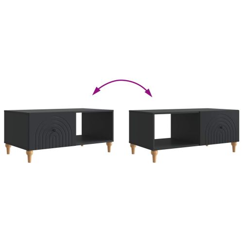 Масичка за кафе Черно 90 x 50 x 40 cm Инженерна дървесина