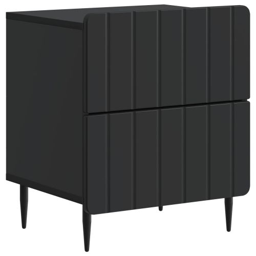 Нощен шкаф 2 бр. Черно 43 x 34,5 x 49,5 см Инженерна дървесина