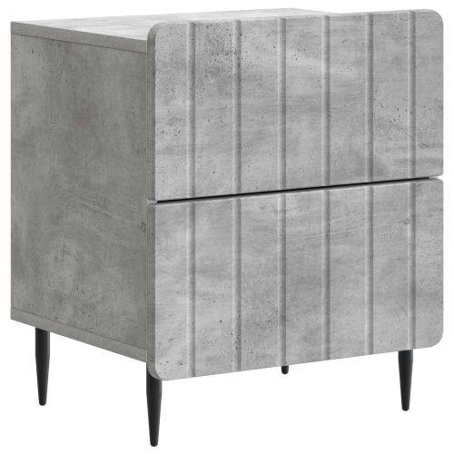 Нощен шкаф Бетонно сиво 43 x 34,5 x 49,5 см Инженерна дървесина