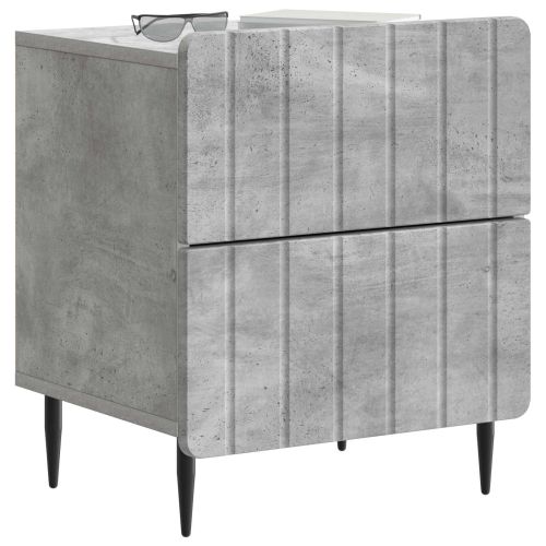 Нощен шкаф с чекмедже 2 pcs Бетонно сиво 43 x 34,5 x 49,5 см