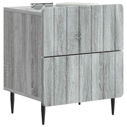 Нощен шкаф с чекмедже 2 pcs Сива сонома 43 x 34,5 x 49,5 см
