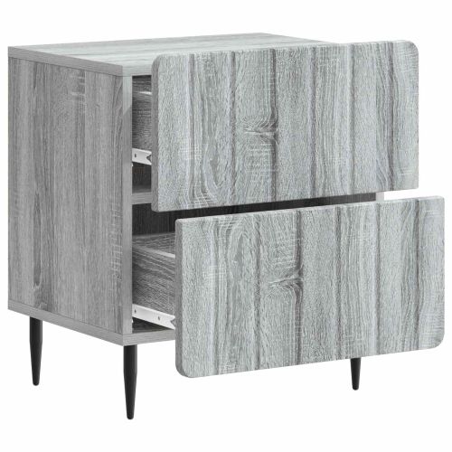 Нощен шкаф с чекмедже 2 pcs Сива сонома 43 x 34,5 x 49,5 см