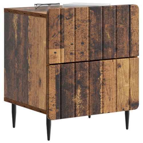 Нощен шкаф с чекмедже 2 pcs Старо дърво 43 x 34,5 x 49,5 см