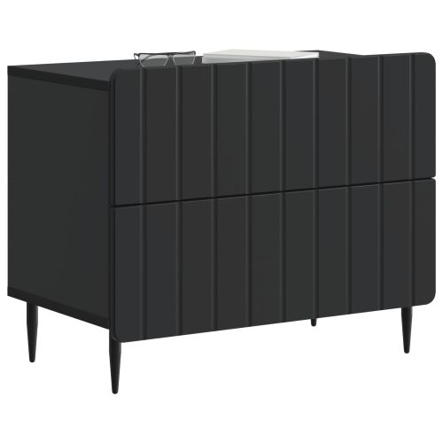 Нощен шкаф Черно 62 x 34,5 x 49,5 см Инженерна дървесина
