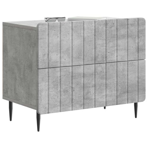 Нощен шкаф Бетонно сиво 62 x 34,5 x 49,5 см Инженерна дървесина