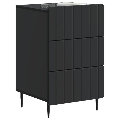 Нощен шкаф с чекмедже Черно 43x 41 x 68 см Инженерна дървесина