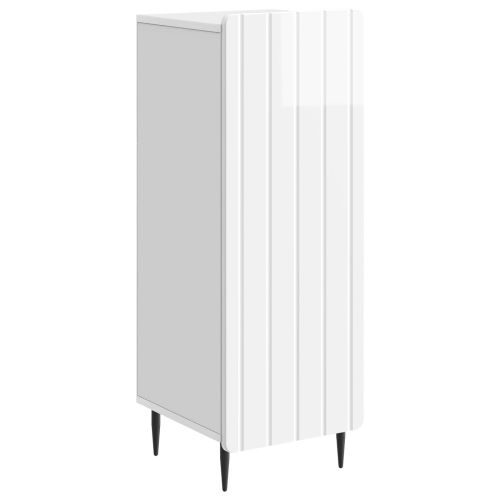 Служебен шкаф Бял гланц 34,5 x 33 x 92 см Инженерна дървесина
