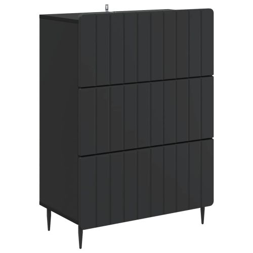 Чекмеджетен шкаф Черно 66 x 34,5 x 92 см Инженерна дървесина