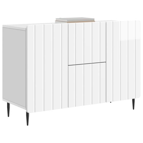 Служебен шкаф Бял гланц 89 x 34,5 x 62 см Инженерна дървесина