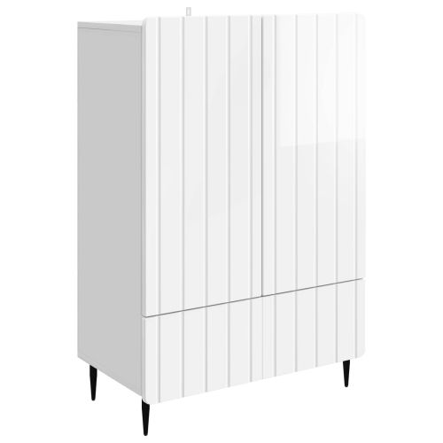 Служебен шкаф Бял гланц 66 x 34,5 x 97 см Инженерна дървесина