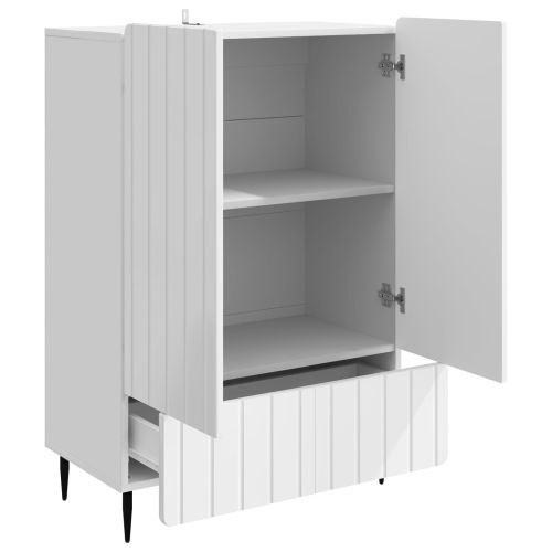 Служебен шкаф Бял гланц 66 x 34,5 x 97 см Инженерна дървесина