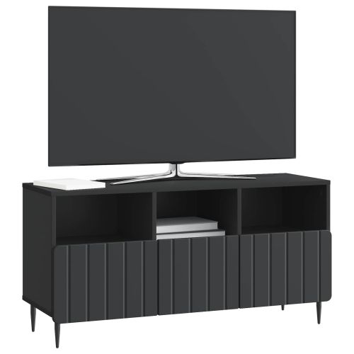 ТВ шкаф с чекмедже Черно 102 x 34,5 x 50 см Инженерна дървесина