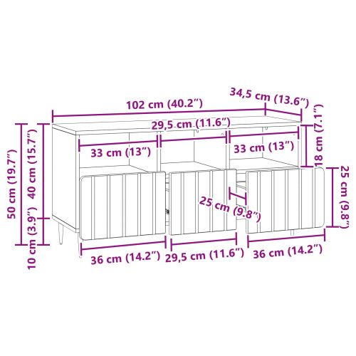ТВ шкаф с чекмедже Черно 102 x 34,5 x 50 см Инженерна дървесина