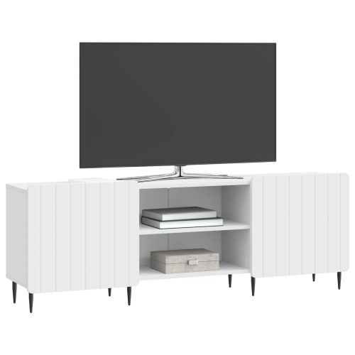 ТВ шкаф Бяло 150 x 31 x 52 см Инженерна дървесина