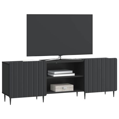 ТВ шкаф Черно 150 x 31 x 52 см Инженерна дървесина