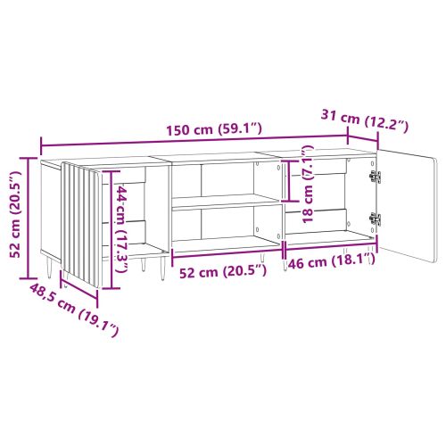 ТВ шкаф Дъб артизан 150 x 31 x 52 см Инженерна дървесина