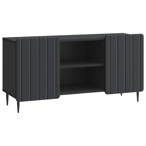 ТВ шкаф Черно 102 x 34,5 x 52 см Инженерна дървесина
