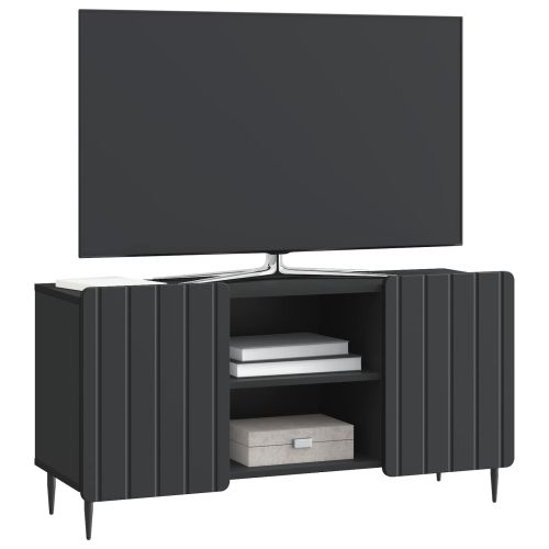 ТВ шкаф Черно 102 x 34,5 x 52 см Инженерна дървесина