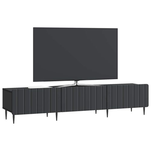 ТВ шкаф с чекмедже Черно 147 x 34,5 x 32 см Инженерна дървесина