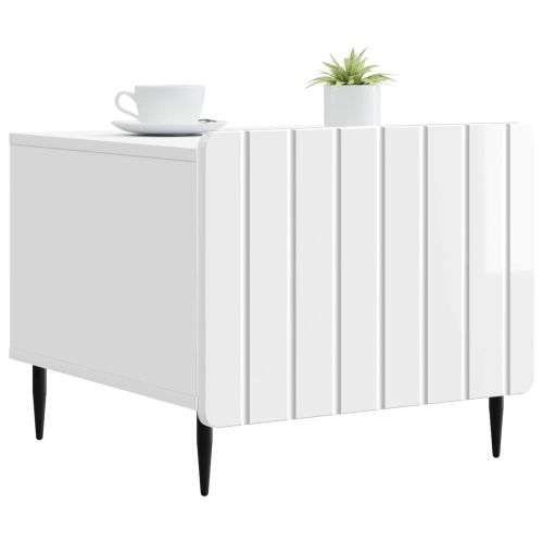 Масичка за кафе Бял гланц 49 x 50 x 42 см Инженерна дървесина