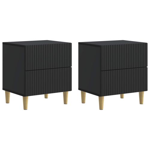 Нощен шкаф 2 pcs Черно 43 x 34,5 x 48 см Инженерна дървесина